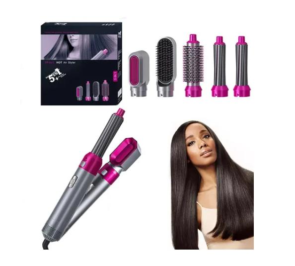 Secadora de pelo 5 en 1 Estilizador de aire caliente TP-5+1 – Proteccion capilar premium y antiestatica. Color Morado Fucsia.