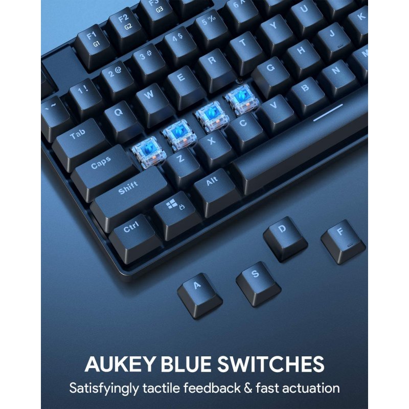 Aukey KM-G06 Teclado Mecánico Gaming Retroiluminado Switch color negro