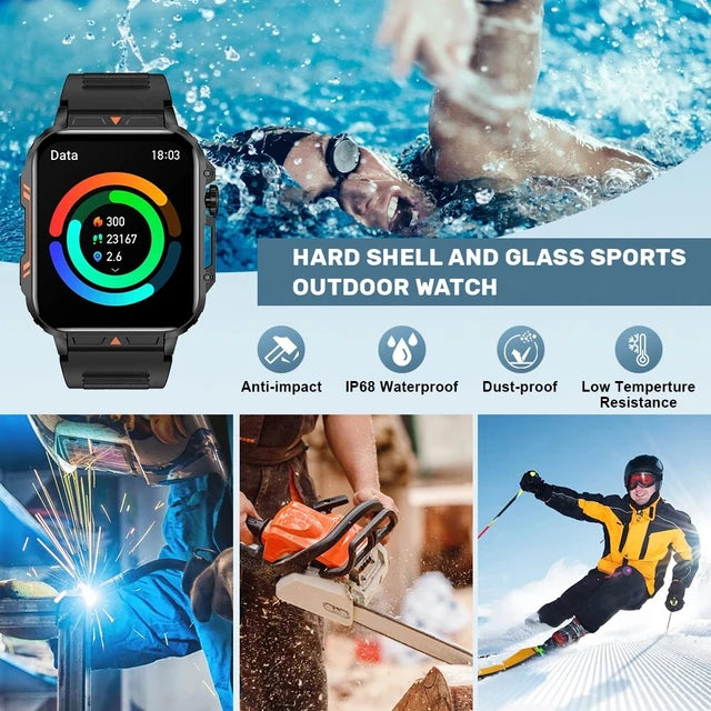 LIGE Reloj inteligente para Hombre y Mujer, accesorio de pulsera resistente al agua IP68 con pantalla de 1,95 pulgadas, Smartwatch con funcion de seguimiento de actividad deportiva y salud