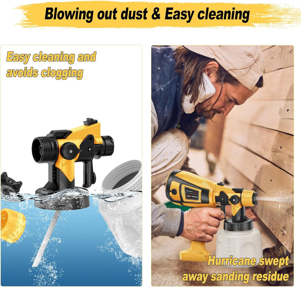 Pulverizador de pintura electrico de 1400ML, pistola de pintura en aerosol de alta potencia de 100OW con 4 boquillas para muebles, gabinete, valla, puerta de pared, trabajo DIY
