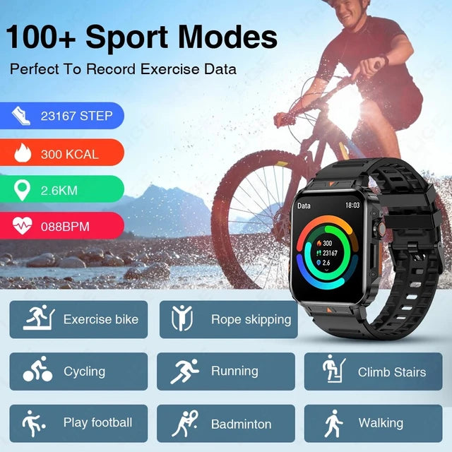 LIGE Reloj inteligente para Hombre y Mujer, accesorio de pulsera resistente al agua IP68 con pantalla de 1,95 pulgadas, Smartwatch con funcion de seguimiento de actividad deportiva y salud