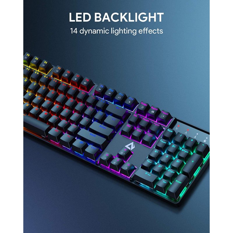 Aukey KM-G06 Teclado Mecánico Gaming Retroiluminado Switch color negro