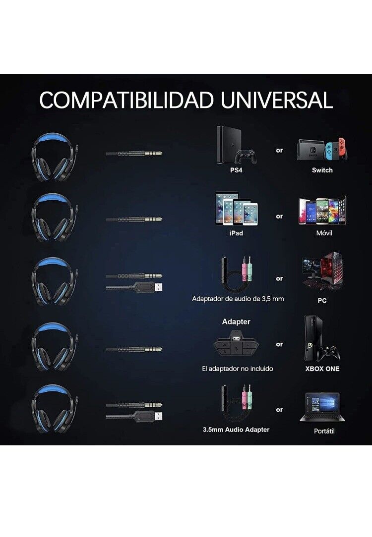 CASCOS GAMING DIADEMA  YINSAN TM-8 PARA PLAYSTATION 4 Y 5 Y PARA ORDENADORES