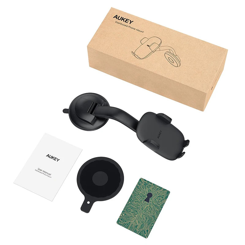 Aukey HD-C50 Soporte magnético para teléfono móvil para automóviles, rotación de 360 °, tablero de instrumentos