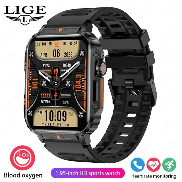 LIGE Reloj inteligente para Hombre y Mujer, accesorio de pulsera resistente al agua IP68 con pantalla de 1,95 pulgadas, Smartwatch con funcion de seguimiento de actividad deportiva y salud