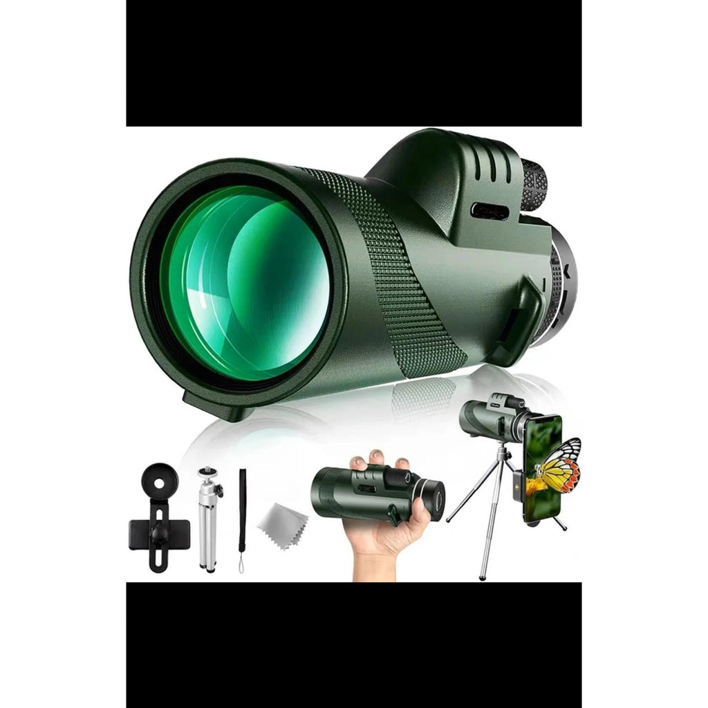 Telescopio Monocular 12X60 Original con Soporte para Telefono Movil y Tripode, Prisma BAK-4 y Prismaticos Monoculares SMC Telescopio Adultos, Gadget para Observacion / Caza de Aves, Regalos para Hombres Papa  Navidad año nuevo reyes