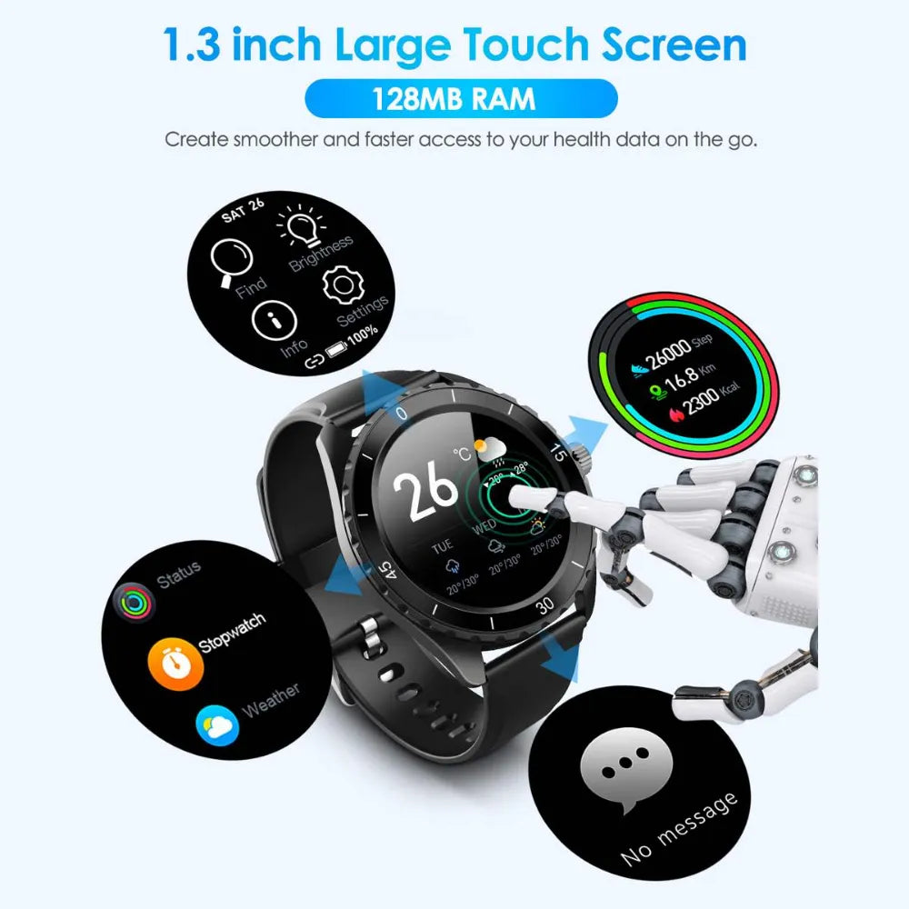 Elegiant C520 Reloj Resistente Al Agua para Hombres Mujeres Smartwatch Sport Pulsera Conectada 24 Modos Deportivos.