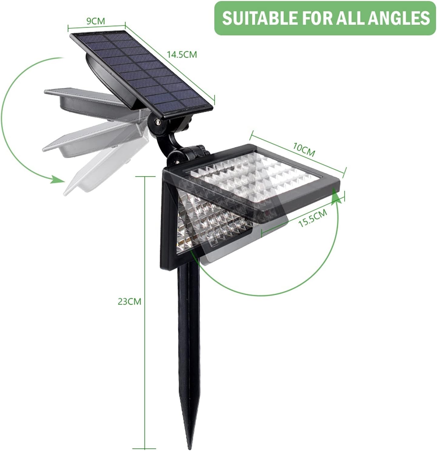 T-sun con 2 uds de  50 LED luz Solar al Aire Libre IP44 decoración de jardín lámparas solares iluminación al Aire Libre Foco de Pared para jardín al Aire Libre
