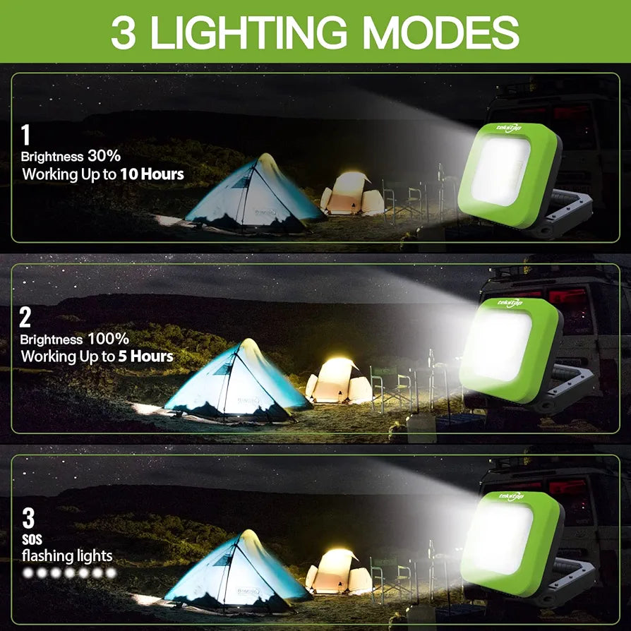 2 Paquetes de luz LED recargable Para trabajo o camping, 1000 lúmenes, luces magnéticos, portátil, gancho para colgar y 3 modos, resistente al agua IP65 para reparación de automóviles, foco para camping, emergencia (azul y verde y naranja)