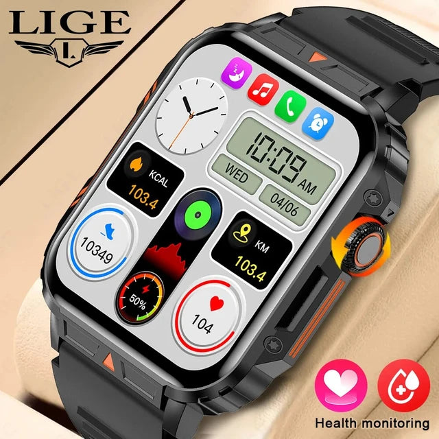 LIGE Reloj inteligente para Hombre y Mujer, accesorio de pulsera resistente al agua IP68 con pantalla de 1,95 pulgadas, Smartwatch con funcion de seguimiento de actividad deportiva y salud