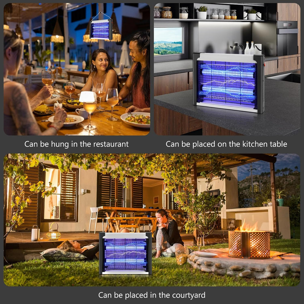 Lampara antimosquitos silenciosa para dormitorio de Hotel, casa, Mosquitera con Control de mosquitos, Mosquiteras colgante de pared de estrella, descarga electrica, repelente mosquitos y moscas para cocina. Mosquiteros para cuarto de baño, cocina, jardín.