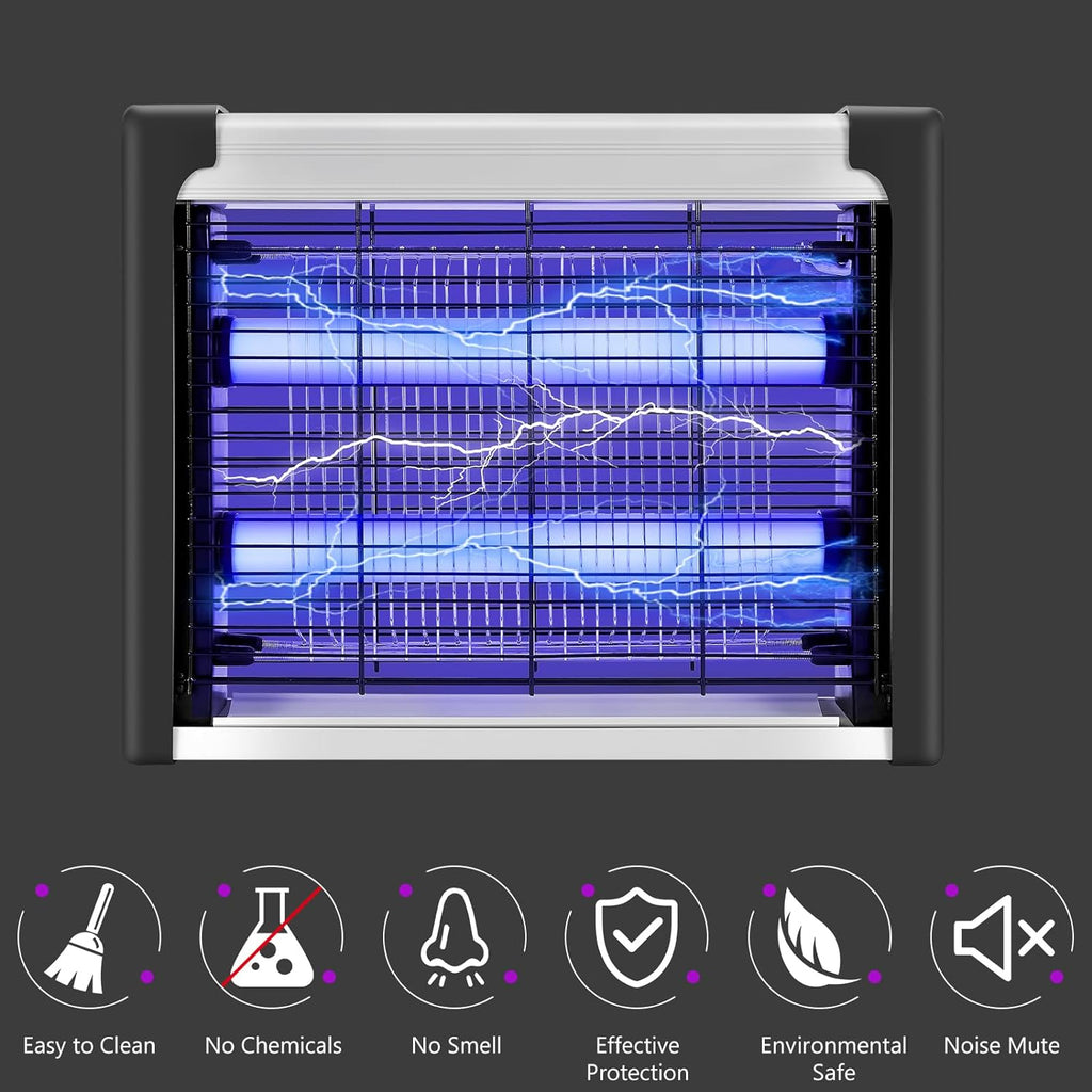 Lampara antimosquitos silenciosa para dormitorio de Hotel, casa, Mosquitera con Control de mosquitos, Mosquiteras colgante de pared de estrella, descarga electrica, repelente mosquitos y moscas para cocina. Mosquiteros para cuarto de baño, cocina, jardín.
