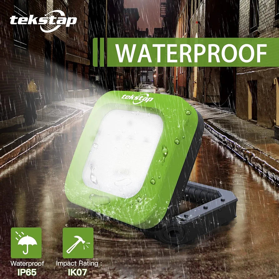 2 Paquetes de luz LED recargable Para trabajo o camping, 1000 lúmenes, luces magnéticos, portátil, gancho para colgar y 3 modos, resistente al agua IP65 para reparación de automóviles, foco para camping, emergencia (azul y verde y naranja)