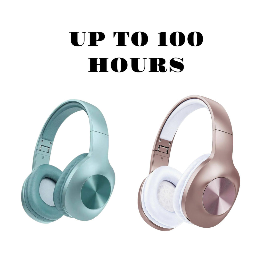 Cascos inalámbricos Bluetooth LETSCOM H10 de diadema cómodos para la oreja y una calidad de  sonido premium. Auriculares de color Oro Rosa y Azul