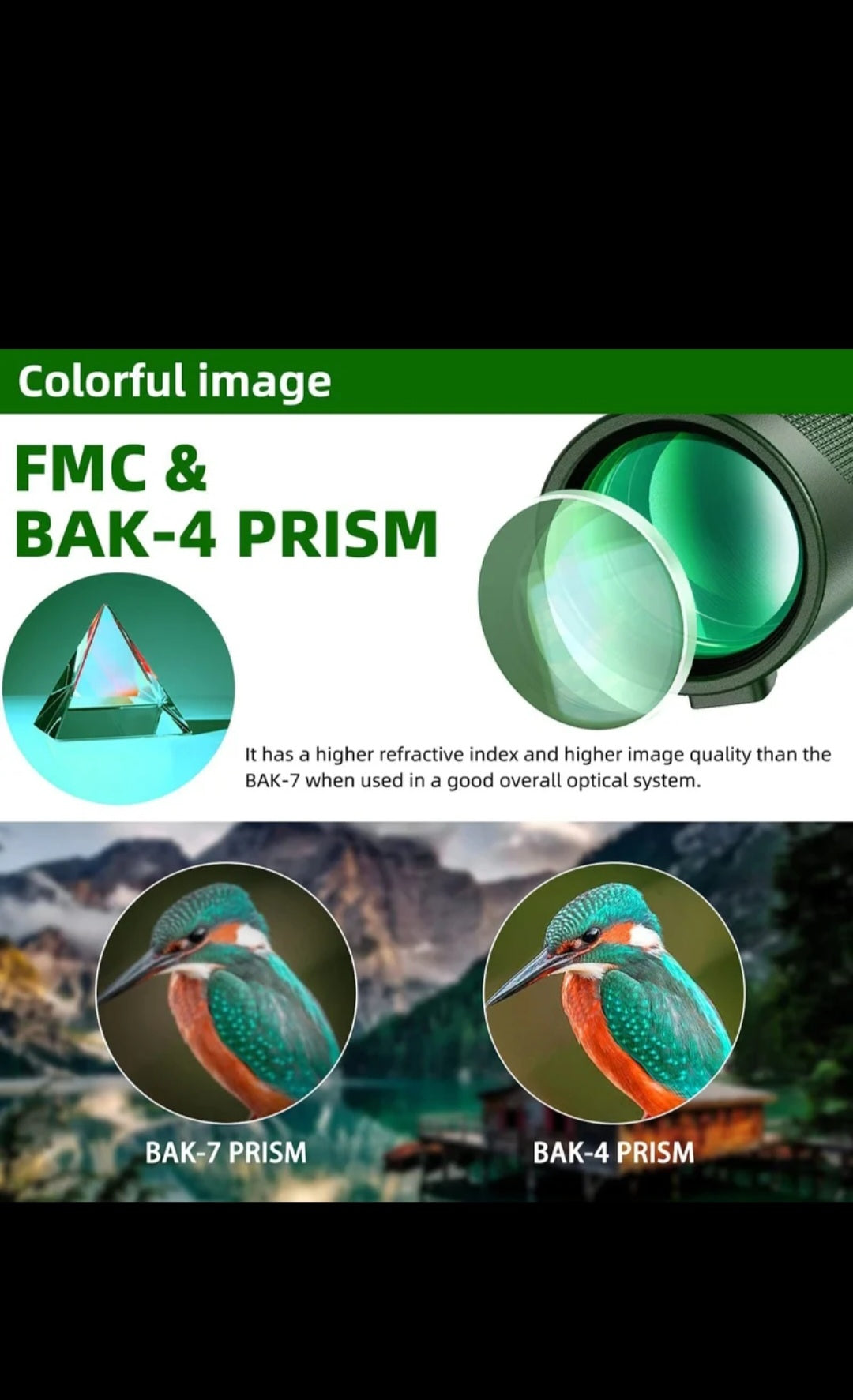 Telescopio Monocular 12X60 Original con Soporte para Telefono Movil y Tripode, Prisma BAK-4 y Prismaticos Monoculares SMC Telescopio Adultos, Gadget para Observacion / Caza de Aves, Regalos para Hombres Papa  Navidad año nuevo reyes