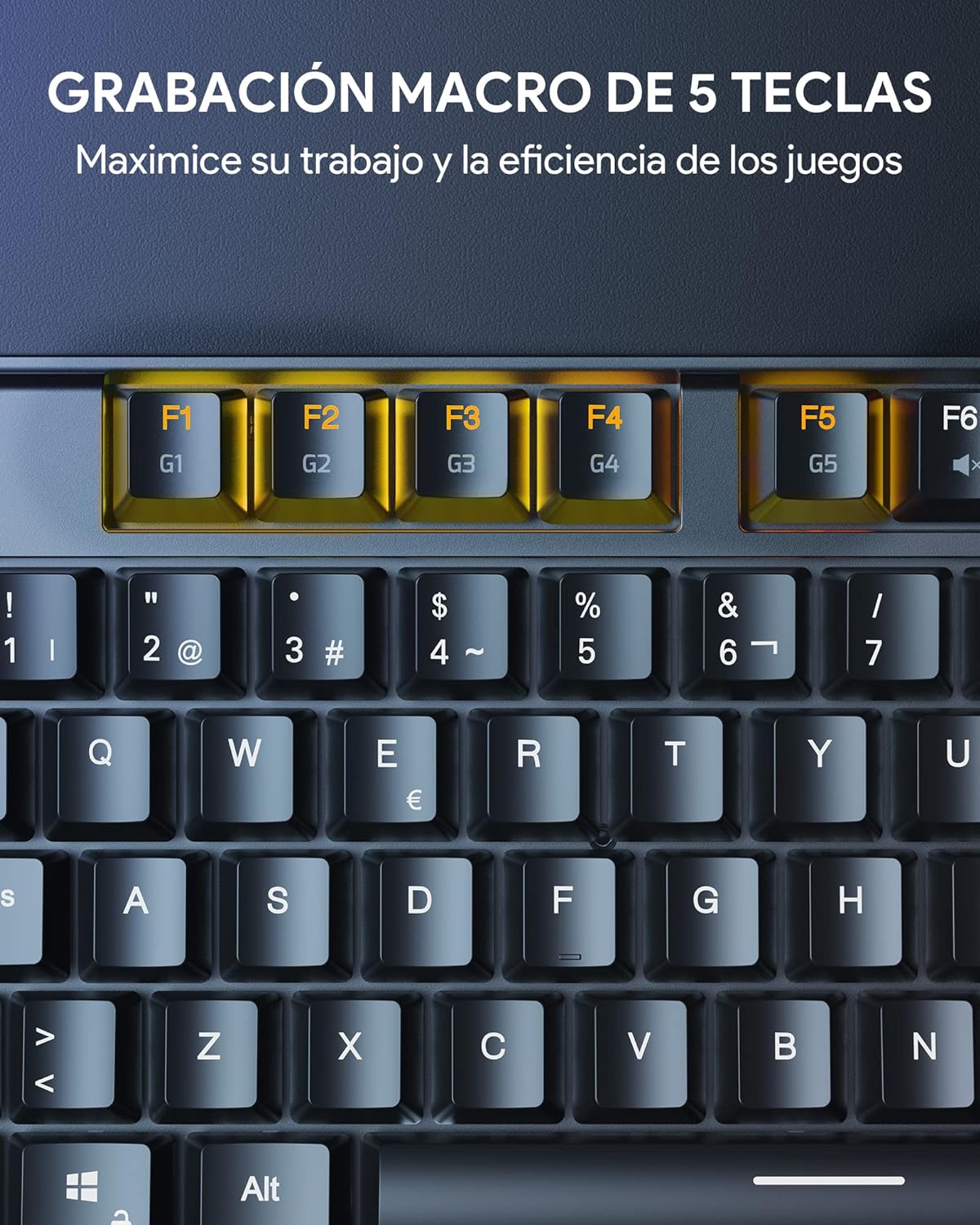 Aukey KM-G06 Teclado Mecánico Gaming Retroiluminado Switch color negro