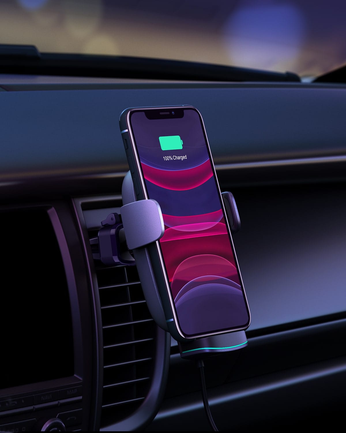 Aukey Cargador HD-C52 Carga Inalambrico para auto 10W AUKEY HD-C52. Negro Mejor Regalo para Navidad Reyes Año nuevo Halloween Verano San Valentin