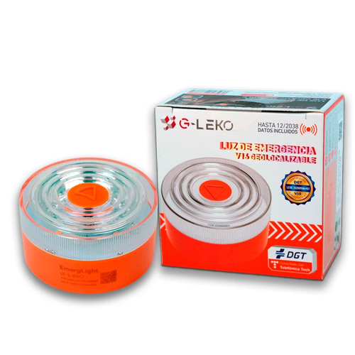3 UNIDADES G-LEKO Luz Emergencia Baliza V16 Homologada DGT Trafico con Geolocalizacion, Baliza Coche Conectada DGT 3.0, Datos Incluidos hasta 12/2038 con Sim.
